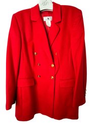 Vintage Saks Fifth Ave Cashmere Collection Blazer - Red Size 14