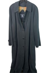 Burberry Of London Trench Coat With Removable Lining -black Size 10