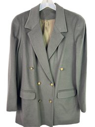 Burberry Wool & Cashmere Green Blazer / Jacket Size 14