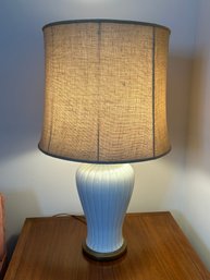 White Ceramic Table Lamp With Shade