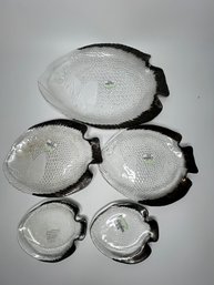 5 Glass Fish Serving Platters & Dishes