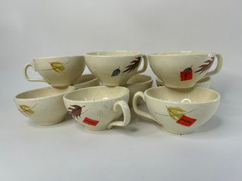 Vintage Franciscan Earthenware Fall/Autumn Leaf Pattern Coffee Tea Cups