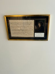 Letter Written Ludwig Van Beethoven Musical Sketch Framed Print