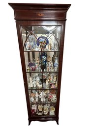 Jasper Mahogany 5 Shelf, Lighted Curio Cabinet- CONTENTS INCLUDED!