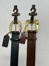 Coach Womens Leather Belt Lot Of 2 - New With Tags!