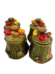 Vintage 1970's California Pottery Mushroom Canister Set