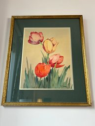 Lucie Durand Framed And Matted Watercolor
