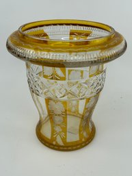 Vintage Mid Century Yellow/orange Colored Glass Vase