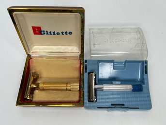 Vintage Lot Of 2 Gillette Safety Razors