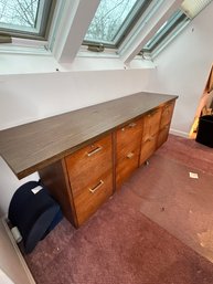 Vintage 8 Metal Drawer Filing Cabinet Credenza