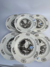 Vintage Williamsburg Virginia Wedgwood Plates By Samuel Chamberlain