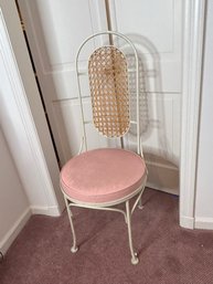 Vintage Gallo Iron Works Chair With Pink Cushion