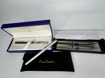 Vintage Pen Lot: Pierre Cardin, Waterman & Unbranded Set Of 2