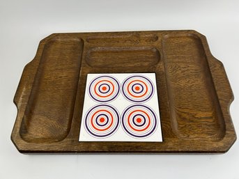 Wood Serving Platter With Trivet