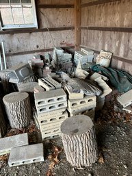 Large Pile Of Cinder Blocks And Bricks