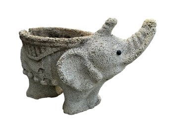 Large Crushed Stone Elephant Planter