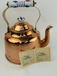 Handcrafted Solid Copperware Tea Kettle