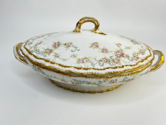 Theodore Haviland Limoges France Double Trim Oval Vegetable Serving Bowl