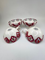 Set Of Large Mugs And Matching Bowls