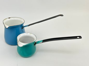 Vintage Enamel Measuring Cups - Yugoslavia