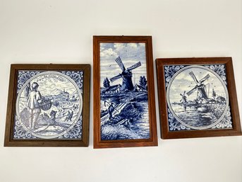 Set Of 3 Dutch Theme Framed Trivets