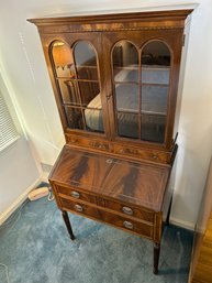 Fine Quality Secretary Desk With 4 Drawers And 3 Shelves