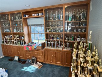 HUGE Lifelong Collection Of Track Trophies, Plaques, Ribbons & Awards