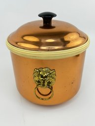 Vintage Lion Head Handle, Copper Guilt Ice Bucket