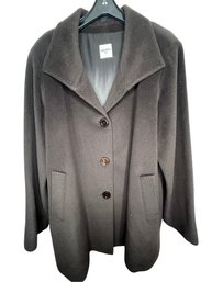 Vintage Black Cinzia Rocca Angora & Wool Coat - Italy Size 18