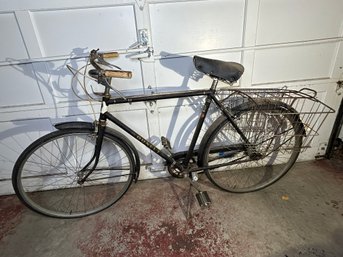 Vintage Dunelt Bicycle With Rear Basket