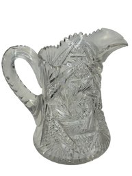 Cut Crystal Pitcher With Hobstar Motif