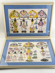 Vintage Chinese Porcelain Vase Framed Lithographs