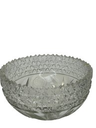 Cut Crystal Scallop Edged Round Bowl - Floral Theme