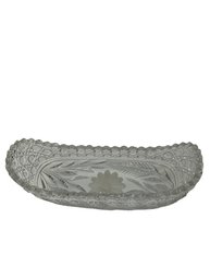 Crystal Oval Daisy Flower Theme Candy Dish