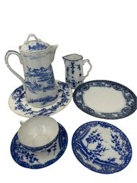 Collection Of Various Willow Wear Style Porcelain Pieces