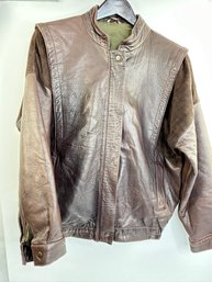 Fr. Tripler & Co Leather & Suede Arm Panel  Bomber Style Jacket Size Large