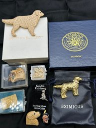 Golden Retriever Sterling Silver Jewelry, Pins, Pendant Collection: Eximious, People Pottery