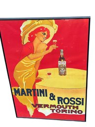 Vintage Martini & Rossi Vermouth Torino Framed Advertising Poster