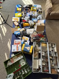 Lightbulb, Battery And Other House Hold Hardware Table Lot