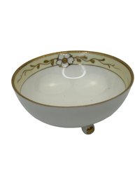 Nippon Hand Painted Gold Gilded Footed Bowl