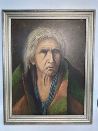 Framed Oil Painting On Canvass: Native American Indian Woman