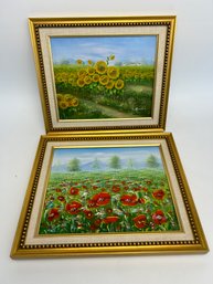 C Benola Signed Oil On Canvass- 2 Works