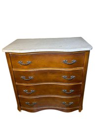 Marble Top Chest Of Four Dovetailed Drawers