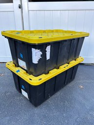 HDX Tough Tote Polypropylene Plastic Storage-  38 Gal, Stackable &  Lockable LOT #2