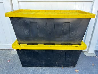 HDX Tough Tote Polypropylene Plastic Storage Bin - Stackable &  Lockable LOT #3