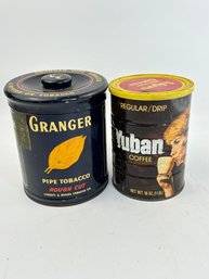 Vintage Granger Pipe Tobacco And Folgers Coffee Cans