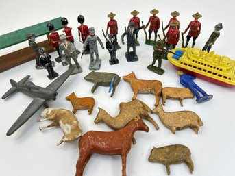 Collection Of Vintage Lead Soldiers And Toys