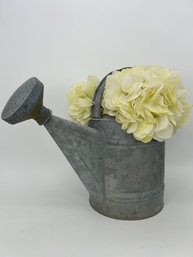 Vintage Galvanized Watering Can With Flowers