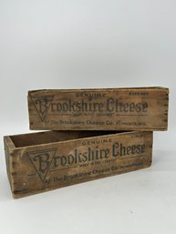 Vintage Wood Brookshire Cheese 5 Lb Boxs / Crates