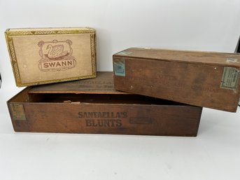 Antique & Vintage Cigar Boxes - Santaella's Blunts, Otts, Swann Admirals